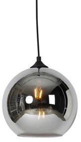 LED Candeeiro suspenso inteligente preto com vidro fumê incluindo WiFi A60 - Wallace Art Deco