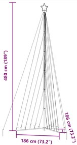 LED Árvore de Natal 789 LEDs Branco Frio 476 cm