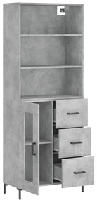 Armário alto 69,5x34x180 cm derivados de madeira cinza cimento