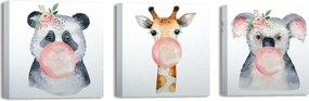Pintura Decorativa em Tela FAH10 – Multicolor – 30 x 30 cm (3 Peças)
