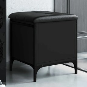 vidaXL Banco de arrumação 42x42x45 cm derivados de madeira preto