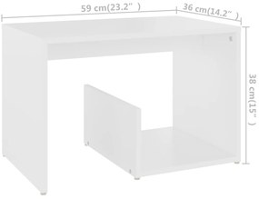 Mesa de apoio 59x36x38 cm derivados de madeira branco