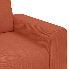 Poltrona 60 cm tecido corduroy laranja vermelho
