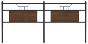 Cabeceira de cama 180cm derivados madeira/aço carvalho castanho