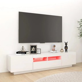 Móvel de TV Giancarlo com Luzes LED de 180cm - Branco Brilhante - Desi