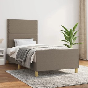 Estrutura cama sem colchão 90x200 cm tecido cinza-acastanhado