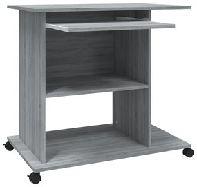 Mesa computador 80x50x75 cm derivados madeira sonoma cinza