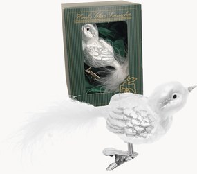 Ornamento de Natal pintado à mão Sparrow Ice White