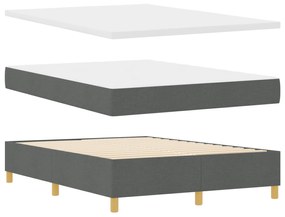 Cama Box Spring com Colchão Cinza Escuro 140x200 cm Tecido