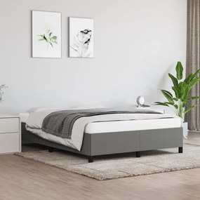 vidaXL Estrutura de cama sem colchão 140x190 cm tecido cinzento-escuro