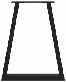 Pés para mesa de jantar em formato de V, 2 peças, preto, 60x(72-73,3)