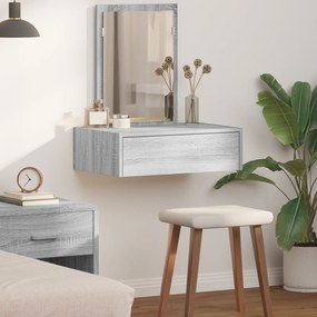 vidaXL Mesa de Maquiagem Suspensa em Cinza Sonoma, 60x40x70 cm