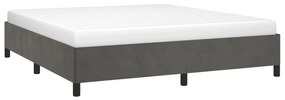 Estrutura de cama sem colchão 160x200 cm veludo cinzento-escuro