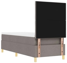 Cama Box Spring com Colchão Taupe 80x200 cm Tecido