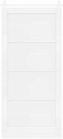 Porta Deslizante vidaXL com Conjunto de Ferragens Branca 93x202 cm Mad
