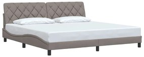 Cama sem colchão 200x200 cm tecido cinzento-acastanhado