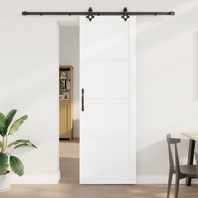 vidaXL Porta Deslizante com Conjunto de Hardware 'ORKDAL'Madeira Sólida de Pinho Branca
