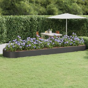vidaXL Canteiro elevado jardim 523x140x36 aço galvanizado antracite