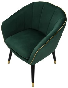 POLTRONA PARIS VERDE E DOURADA 62X58X78 CM