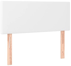 Cabeceira de cama c/ LED couro artificial 80x5x78/88 cm branco