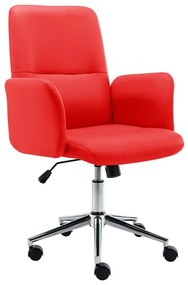 vidaXL Cadeira de escritório couro artificial vermelho