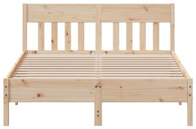 Cama sem colchão 140x200 cm madeira de pinho maciça