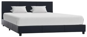 Estrutura de cama 160x200 cm couro artificial preto