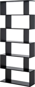 Estante Alto Livraría de 6 Estantes  para Sala de Jantar Desenho Moderno 80x23x192cm Preto