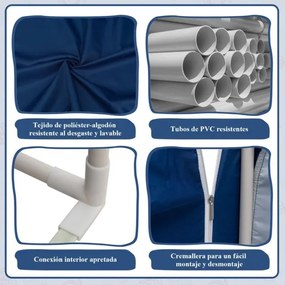 Tenda para crianças com tapete almofadado amovível 121 x 105 x 137 cm Azul