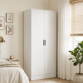 Guarda roupa Moderno para Quarto com Barra para Pendurar e Prateleiras 70x37x164 cm Branco