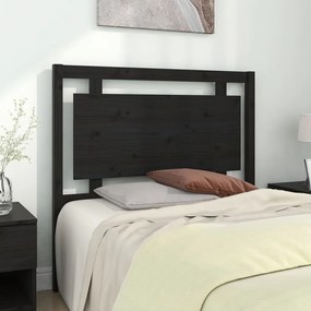 vidaXL Cabeceira de cama 105,5x4x100 cm pinho maciço preto