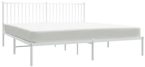 Estrutura de cama com cabeceira 180x200 cm metal branco