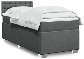 vidaXL Cama com molas/colchão 80x200 cm tecido cinzento-escuro