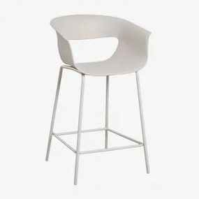 Banqueta Alta Em Polipropileno E Aço Alanys ↑65 Cm & Branco Acinzentado - Sklum