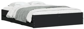Estrutura de cama c/ gavetas 150x200 cm derivados madeira preto
