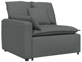 Sofá modular com almofadas cinzento-escuro