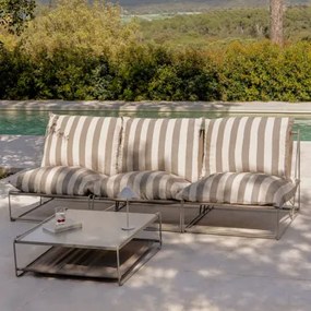 Conjunto De Jardim Com Sofá Modular De 3 Peças E Mesa Auxiliar Conversível Amaro Tapioca Bege - Castanho Moka - Sklum