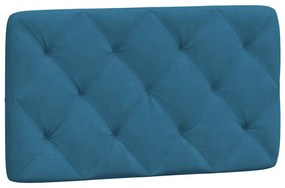 Estrutura de cama c/ luzes LED 90x200 cm veludo azul