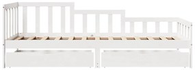 Sofá-cama com gavetas 80x200 cm madeira de pinho maciça