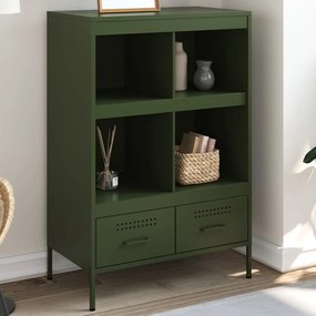 vidaXL Móvel alto 68x39x101,5 cm aço verde azeitona