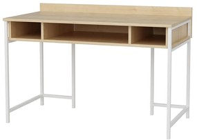 Secretária de Estudo Alma - Branca e Carvalho - 120x60x74,8 cm