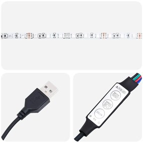 Mesa de cabeceira c/ luzes LED derivados de madeira cinza