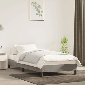 Estrutura de cama sem colchão 90x200 cm veludo cinzento-claro