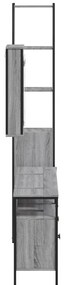 4 pcs Conjunto móveis casa de banho madeira proc. cinza sonoma