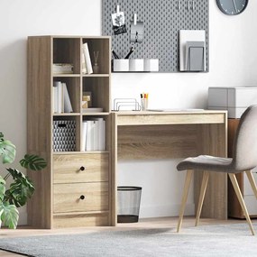 vidaXL Mesa com Armazenamento 2 pcs Carvalho Sonoma 90 x 40 x 76 cm