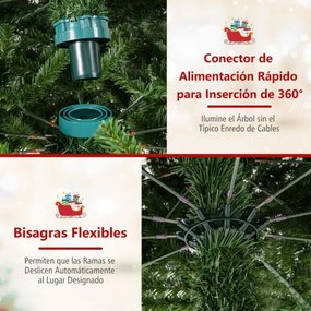 Árvore de Natal Artificial 360 x 130 cm Dobrável Pré-iluminada Interior Verde