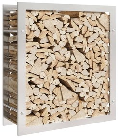 Suporte para lenha 80x28x86 cm aço inoxidável