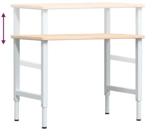 Bancada retangular 100x60x(71,5-98) cm madeira carvalho maciça