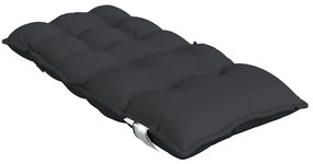 Almofadões cadeira encosto baixo 4 pcs tecido oxford preto