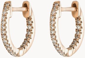 Brincos de argola em ouro rosa com diamantes Perfect